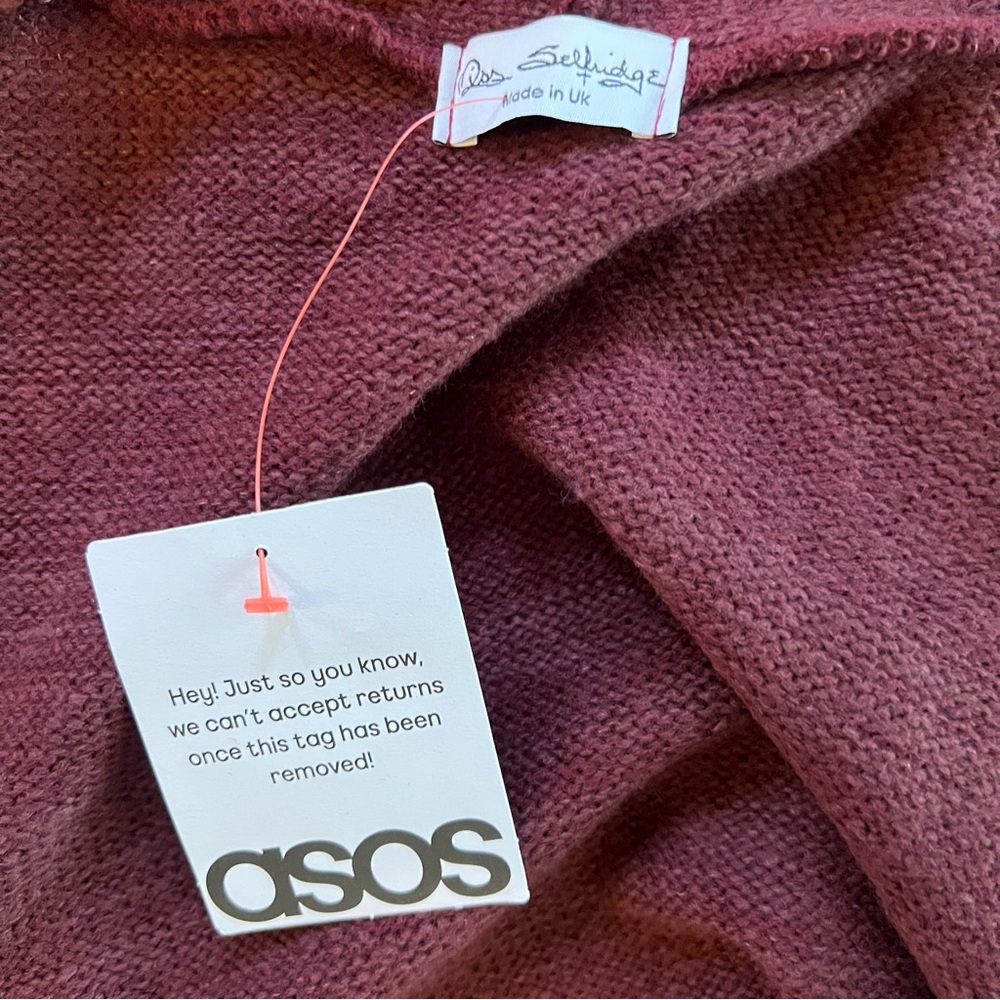 Burgundy Long Cardigan ASOS NEW - Picture 4 of 4